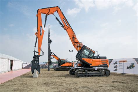 extended reach compact excavator|long reach excavator demolition.